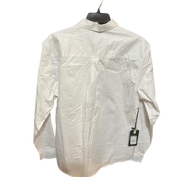 Rank 45 Mens Button Up Shirt Large Contrast Flip Cuff Knit Patterned Stretch - Picture 3 of 4